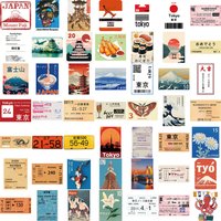 50pcs Japanese Travel Culture PVC Stickers Decals For Phone Laptop Scrapbook Skateboard Guitar DIY Graffiti Aesthetic Stickers