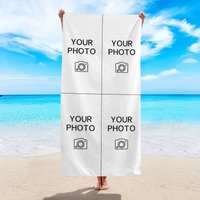 Personalized Beach Towel Custom Photo/Logo Oversized Beach Towel for Bath Pool Sports Camping Summer Party Gift