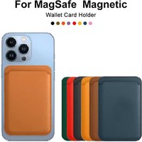 Magnetic Card Holder Leather PU Card Sleeve ID Card Holder Mobile Phone Back Sticker Bag For Magsafe iPhone 17 Card Holder Cover