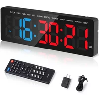 Gym Timer 3.5" Large LED Display Wall Clock Gym Interval Workout Count Down & Up Stopwatch Digital Timer for Fitness Home