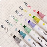 Double Nib Stamp Marker Hand Account Journal Decoration Watercolor Pen Student Stationery School Office Supplies