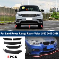 Adjustable 5Pcs Sectional Front Spoiler Lip For Land Rover Range Rover Velar L560 2017-2026 Front Bumper Splitter Sport Body Kit