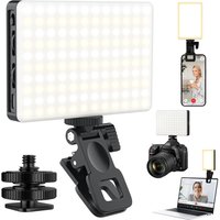 LED Selfie Light 120 LED 3000mAh Rechargeable CRI 95+ Portable Clip on Light for Phone Tablet Laptop Zoom Call TikTok Selfie