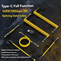 7in1 USB C Geek Data Cable DIY Set 8K@60Hz 20Gbps 140W Fast Charging Splicable Cords Compatible with Iphone15 Macbook Laptop