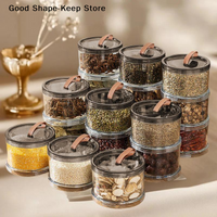 Airtight Stackable Bottle Organization Sealed Jars Kitchen Seasoning Storage Organizer Space-Saving Design For Home Dish Counter