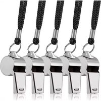 1/2/3pcs Stainless Steel Whistles Referee Sport Rugby Metal Rope Party Training Soccer Football Basketball Cheerleading Tool