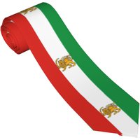 Men's Tie Iran Flag Tie Emblem Persia Sun Lion Design Neck Ties Elegant Collar Tie Cosplay Party Quality Necktie Accessories
