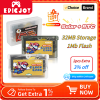 EPICJOY Rewritable GBA Flash Cart-32MB Storage 1Mb Flash-Solar + RTC Functionality Compatible with GBA/GBASP/GB Pocket/GB Micro