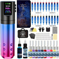 Tattoo Kit POSEIDON Gradient Color Tattoo Pen Kit For Permanent Makeup Tattoo Machine New Wireless Tattoo Power Supply Tattoo Ki