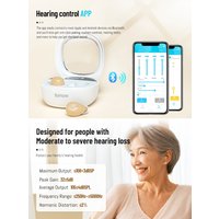 16-Kanal-Hörgerät, wiederaufladbar, mit Bluetooth-App-Steuerung, Geräuschunterdrückung, hohe Qualität für Schwerhörige