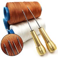 Leder-Nähset, DIY Leder-Näharnadel, mit Kupfergriff, Set aus Leder, Segeltuch, Zelt, Schuhe, Reparaturwerkzeug mit Nylonfaden