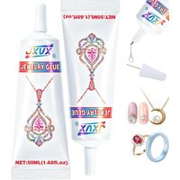 JXVX B7000 Glue for Rhinestones Crafts, 4PCS 50ML Clear B-7000 Super Jewelry Glue Transparent Industrial Adhesive for Fabric Jewelery Making Crystal Gem Tac Nail Art Glass.