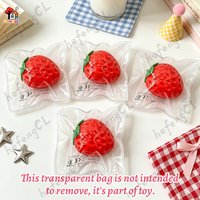 Simulation Red Strawberry Squishy Soft TPR Squeeze Toy Stress Relief Fidget Toy Cute Fruit Sensory Decompression Vent Gift
