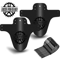 2PCS Carbon Pattern Bicycle Fender Portable Road Mountain Bike Mud Guard Bike Front Rear Wheel Mudguard Ultralight MTB Fender