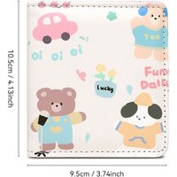 Cute Short Wallet Cartoon Coin Purse Girls PU Leather Money Bag Mini Portable Storage Bag Kawaii Card Holder