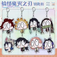 Demon Slayer Anime Keychain Cute Acrylic Backpack Charm Cosplay Accessory Kawaii Pendant Otaku Gift for Friends Funny Keyring