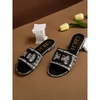618Women's Slippers New Fabric Fashion Flat Sandals Business Banquet Shoes girls summer