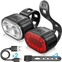 BUCKLOS Bike Light Set Rechargeable Rear Light Front Lamp Waterproof Riding Headlight USB MTB Taillight Led 1PC Cycling Parts