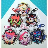 Keychain for Hazbin Hote Lucifer Morningstar Vincent Whittman Acrylic Anime Cartoon Collection Toys Gift for Friend Birthday