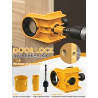 Ball Lock Hole Opener Door Lock Installation Kit C-Clamp Design For Metal or Wood Doors 2 Adjustable Bushings Easy Installation