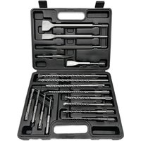 17-Piece SDS-Plus Tungsten Carbide Rotary Hammer Drill Chisel Metric Bit Set 110 140 160 210 250 260mm