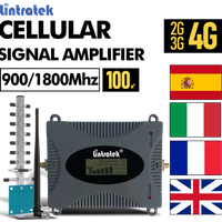 Lintratek Cellular signal amplifier 2G 3G 4G GSM B8 900 LTE B3 1800 Data Cell phone Booster Kit for Vodafone Movistar Orange