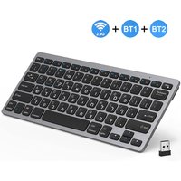 Hebrew English Layout Wireless Keyboard Bluetooth & 2.4G Dual Mode Keyboard Slim and Compact Ergonomic for Windows ios Android