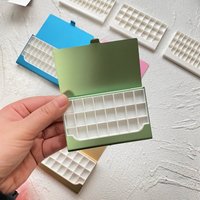 12/24/36 Grid Paint Tray Portable Palette Ultra-thin Business Card Holder Watercolor Box Artist Travel Painting Supplies