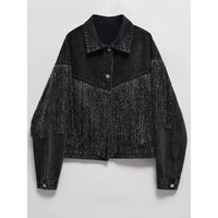 Fitaylor-Veste en jean courte à boutonnage simple pour femme, manteau en jean rétro, revers à manches longues, vintage, adt, femme, automne, hiver