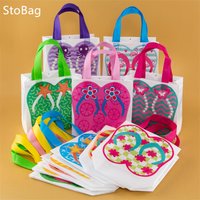 StoBag,Slipper style pattern,Beach,Play,Meeting,Kids ,Party,Summer,Waterproof,Non Woven Portable Tote Bag,shopping bag,12/30pcs