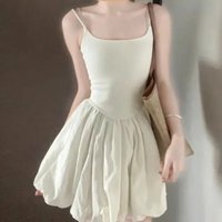 French Solid Ruffle Short Dress Women Elegant Spaghetti Strap Slim Dresses Woman Spring Summer Bodycon Sleeveless Dress Mujer