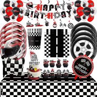 Race car Birthday Decoration Tableware Cups Plates Racing Car Balloons Banners Pennants Gift Bags Boys Gifts Kids Party Supplies