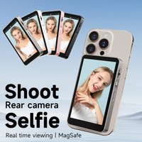 A4 Magnetic Cell Phone Vlog Self Timer Monitor Screen Using Rear Camera Monitor For Live Streaming Creating Content Self-Timer