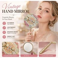 Chinese Style Vintage Hand Mirror Metal Portable Cosmetic Tool Cloud Embossed Desktop Decorative Makeup Mirror 2026 New