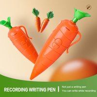 Carrot-Shaped Voice Recorder Pen 2-in-1 Multifunctional Ballpoint Pen with Built-in Storage for School Office Meeting Notes