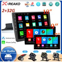 X-REAKO 2+32G 1 Din 7"/9"/10.1" Inch Andriod 11 Car Radio Multimedia Player Bluetooth GPS Navigation WIFI USB FM Support Carplay