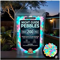 2026 200pcs Colorful Luminous Garden Stones, Outdoor Garden Luminous Guide Stones, Brilliant Luminous Horticultural Stones