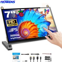 HOWENS 7 Inch Portable Display 1024x600 IPS Screen HDMI-compatible VGA AV Input Monitor for PC Laptop Camera TV Box RPI LCD Game