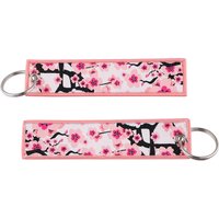 Sakura Double-sides Embroidered Keys Tag Keychains for Women Keyring Japanese Anime Car Keys Fashion Jewelry Accessories Gifts