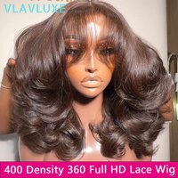 300/400 Density Colored Brown Body Wave HD Lace Front Glueless Wig 13x4 HD Lace Frontal Wigs Preplucked Colored Human Hair Wigs