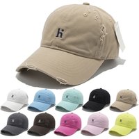 Vintage Classic HI Letter Embroidery Baseball Cap for Women Soft Top Adjustable Casual Outdoor Cap for Men Hats Sunscreen Hat