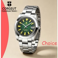 CORGEUT 36/39mm New NH35 Luxury Automatic Mechanical Watches for Men Sapphire Glass Stainless Steel Waterproof Luminous Watches