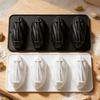 4-Cell Pistachios Design Silicone Chocolate Mold French Mousse Cake Mould Dessert Baking Tools Kitchen Silicone Bakeware