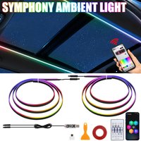 LED Skylight Car Sunroof Ambient Lights Symphony RGB Interior Acrylic Strip USB LED Decoration Atmosphere Lamp Dashboard 110cm