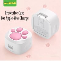 Charger Protective Case for Apple 40W Adaper Cute Cat Paw Design Premium Silicone Anti Scratch & Shockproof