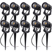 10PCS LED Garten Lichter Outdoor LED Wasserdichte Rasen Lampe 220V110V 5W7W Landschaft Spike Birne IP65 Led Licht garten Pfad Strahler