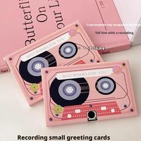 60s Recordable Voice Greeting Card Cassette Tape Sound Message Recorder Board DIY Audio Talking Cards for Birthday Christmas