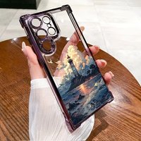 Four Corner Anti Fall Lighthouse Illustration Phone Case For Samsung Galaxy S26 S25 S24 S23 S22 S21 Ultra Plus Edge FE 5G Cover