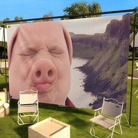 J-John Pork Pig Flags Home Yard & Garden Decor Banner - Indoor Outdoor Wall Hanging Flag