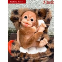 6 Inch Animal Monkey Bebe Reborn Doll Solid Silicone Monkey Baby For Birthday Gifts